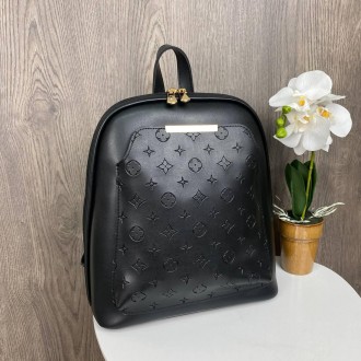 Модный женский рюкзак в стиле Луи Витон черный, сумка-рюкзак женская трансформер. . фото 2