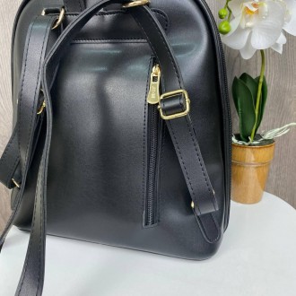 Модный женский рюкзак в стиле Луи Витон черный, сумка-рюкзак женская трансформер. . фото 8