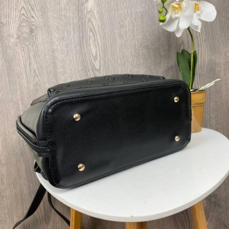 Модный женский рюкзак в стиле Луи Витон черный, сумка-рюкзак женская трансформер. . фото 4