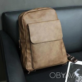 Классический мужской городской рюкзак из эко кожи
Характеристики:
	
	Материал: П. . фото 1