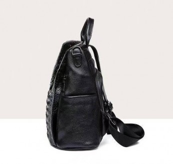Женский городской кожаный рюкзак сумка трансформер 2 в 1 рептилия, сумка-рюкзак . . фото 9