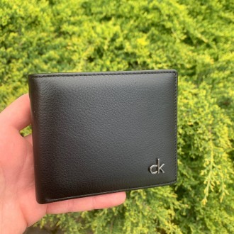 Мужской кожаный кошелек черный люкс копия Calvin Klein, мужское портмоне натурал. . фото 8