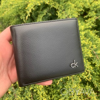 Мужской кожаный кошелек черный люкс копия Calvin Klein, мужское портмоне натурал. . фото 1