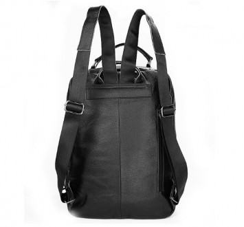 Кожаный мужской городской рюкзак большой и вместительный из натуральной кожи чер. . фото 6
