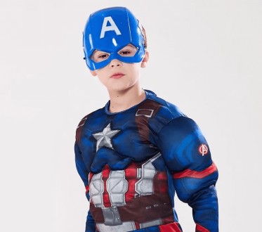  Костюм Капітан Америка для хлопчика з маскою Marvel Costume Captain America Rub. . фото 4