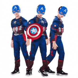  Костюм Капітан Америка для хлопчика з маскою Marvel Costume Captain America Rub. . фото 7