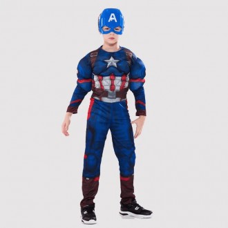  Костюм Капітан Америка для хлопчика з маскою Marvel Costume Captain America Rub. . фото 2