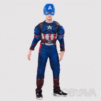  Костюм Капітан Америка для хлопчика з маскою Marvel Costume Captain America Rub. . фото 1