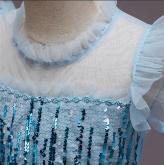  Сукня Ельзи блакитна з коротким рукавом Чарівне вбрання принцеси, зимової корол. . фото 4