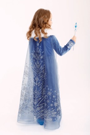  Сукня Ельзи велюрова з хутром та довгим шлейфом для дівчинки 2-10 років Ідеальн. . фото 5