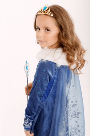  Сукня Ельзи велюрова з хутром та довгим шлейфом для дівчинки 2-10 років Ідеальн. . фото 3