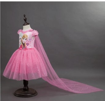  Сукня з Анною та Ельзою з мультфільму "Холодне серце" рожева Історія двох сесте. . фото 10
