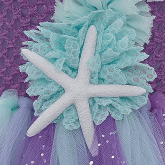 Платье Русалочка с ракушками, цветами, звездами фиолетовоеКрасивенное платье Рус. . фото 10