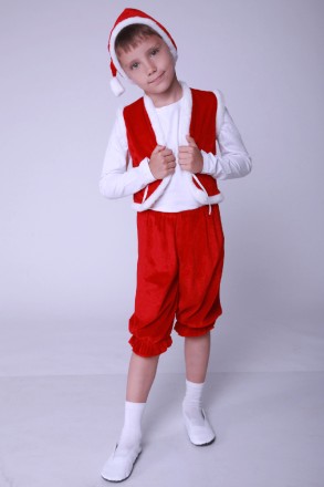  Гном №1. Дитячий карнавальний костюм велюр (червоний) 
 Основна тканина: велюр;. . фото 2