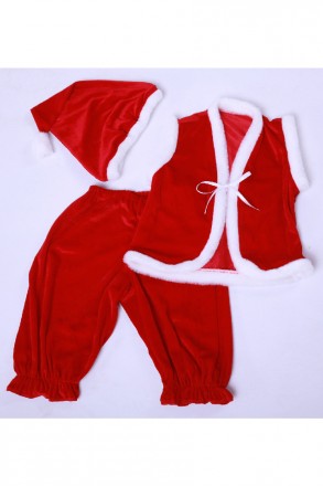  Гном №1. Детский карнавальный костюм велюр (красный) 
 Отделочная ткань: искусс. . фото 5
