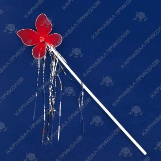 Волшебная палочка ФЕИ с мишурой красная DK1-0695 Размеры:изделие 42х9,5х0,5см, . . фото 4