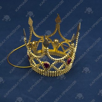  Корона Принцессы (золото) KGU-3833 Размеры:8,5х7,5см Цвет:золотой Материал:плас. . фото 3