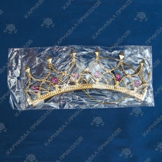  Корона Принцессы (золото) KGU-3833 Размеры:8,5х7,5см Цвет:золотой Материал:плас. . фото 5