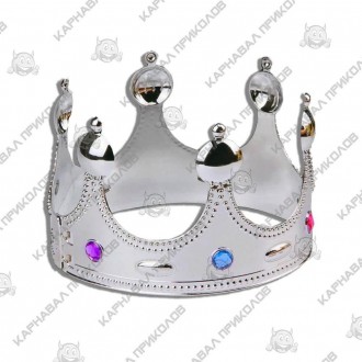  Корона Короля (серебро) KU1-0308 Размеры:56х12см Цвет:серебрянный Материал:плас. . фото 4