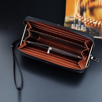 Мужской клатч кошелек на молнии с ремешком
Характеристики:
Материал: качественна. . фото 10