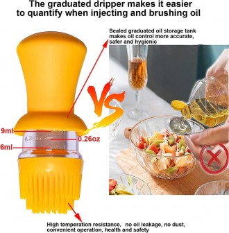 Диспенсер-дозатор для масла, уксуса и соуса с силиконовой щеткой представляет со. . фото 5