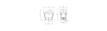 Клавишный переключатель влагозащищенный КП-2 220В, 4pin 16A. . фото 3