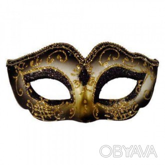 "ФЛОРАНС". Венеціанська маска чорна дитяча 
 Вишукана маска для балу маскараду.. . фото 1