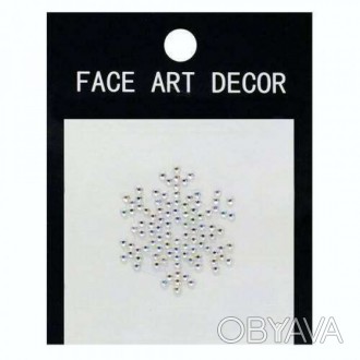  Наклейка на обличчя та тіло прозорі стрази face (body) art decor "СНІЖИНКА". 
 . . фото 1