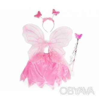  Маскарадный костюм Бабочка с юбкой Цвет:розовый Производитель:КНР Крылья: высот. . фото 1