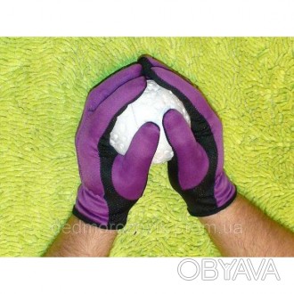  Перчатки черно-фиолетовые карнавальные длина 23 см могут быть использованы как . . фото 1