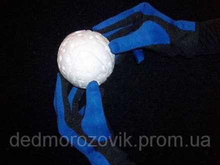  Перчатки сине-черные карнавальные длина 23 см Могут быть использованы как аксес. . фото 3