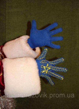  Перчатки синие с желтым рисунком карнавальные размер универсальный 
 Качественн. . фото 3