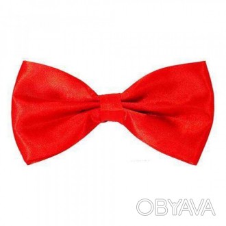  ГАЛСТУК-МЕТЕЛИК класичний червоний, двошаровий. 90-73RD Класична краватка-метел. . фото 1