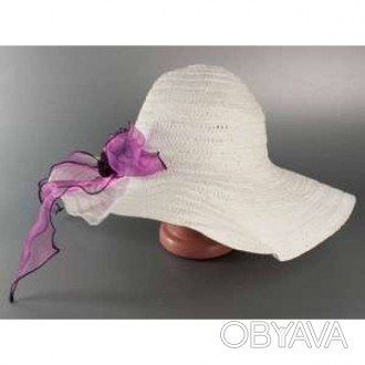  Соломенная шляпа Силько 46 см белая Женские соломенные шляпы – самый элегантный. . фото 1