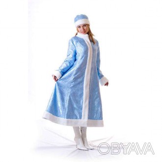  Новорічний костюм Феї/Зими/Снігурки. Код товару 08360 
 Склад: пальто, прикраше. . фото 1