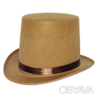 Шляпа Цилиндр коричневыйКлассический высокий коричневый цилиндр с полями из иску. . фото 1