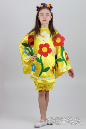  Весна-Лето №1. Детский карнавальный костюм (желтый) Основная ткань: атлас; Отде. . фото 1