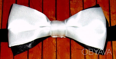  Краватка-метелик БІЛО-ЧОРНИЙ двошаровий . Код 08030 Призначення Унісекс доросли. . фото 1