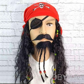  Вуса і борода пірата Джека Горобця GAT-5981 Розміри: упаковка 22х14см, вуса 16х. . фото 1