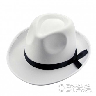  Шляпа Мужская (белая) KSH-2780 Размеры: диаметр с полями 31см, ширина полей 6,5. . фото 1