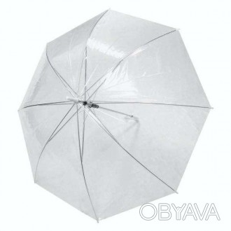  Зонт прозрачный Стильный прозрачный зонт (трость полуавтомат). (Зонтик белый, з. . фото 1