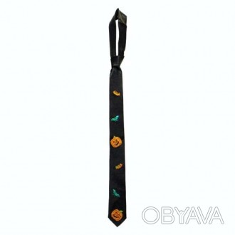  "HALLOWEEN". Краватка з гарбузами карнавальна 
 Розмір Довжина - 145 см
 Ширина. . фото 1