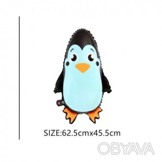  Шарик (50см) Пингвин Фольгированный шар-фигура будет хорошо смотреться как в од. . фото 1