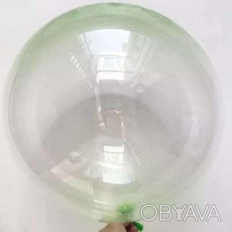 Кулька 45см (18'') кришталевий зелений омбре Прозора, з кольоровим напиленням в. . фото 1