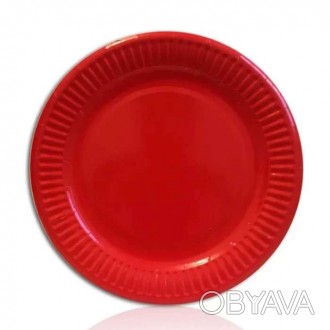  Бумажные тарелки диам.18см Красные (уп.10шт.) Посуда подойдёт и для сладкого ст. . фото 1