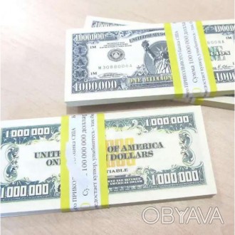  Сувенірні Гроші 1000000 доларів 80 шт/уп, долари США Сувенірні банкноти – майже. . фото 1