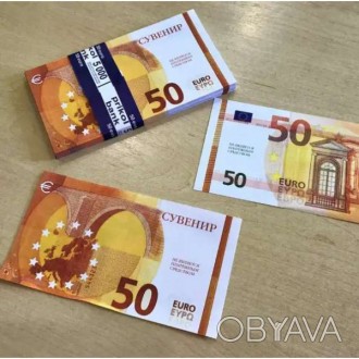  Сувенірні Купюри 50 євро Нові 80 шт/уп, якісний друк Сувенірні банкноти – майже. . фото 1