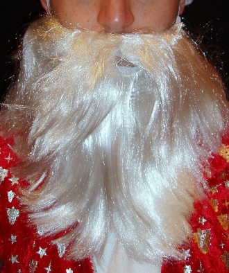  Борода белая 28 см 70 г Св. Николая/Санта Клауса/Деда Мороза/старца/колдуна - М. . фото 2