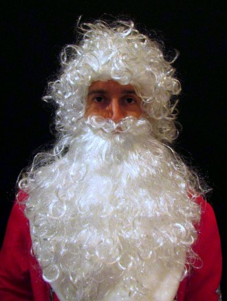  Борода белая 40 см 70 г Св. Николая/Санта Клауса/Деда Мороза/старца/колдуна - С. . фото 3