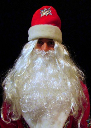  Борода белая 40 см 70 г Св. Николая/Санта Клауса/Деда Мороза/старца/колдуна - С. . фото 2
